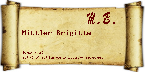 Mittler Brigitta névjegykártya
